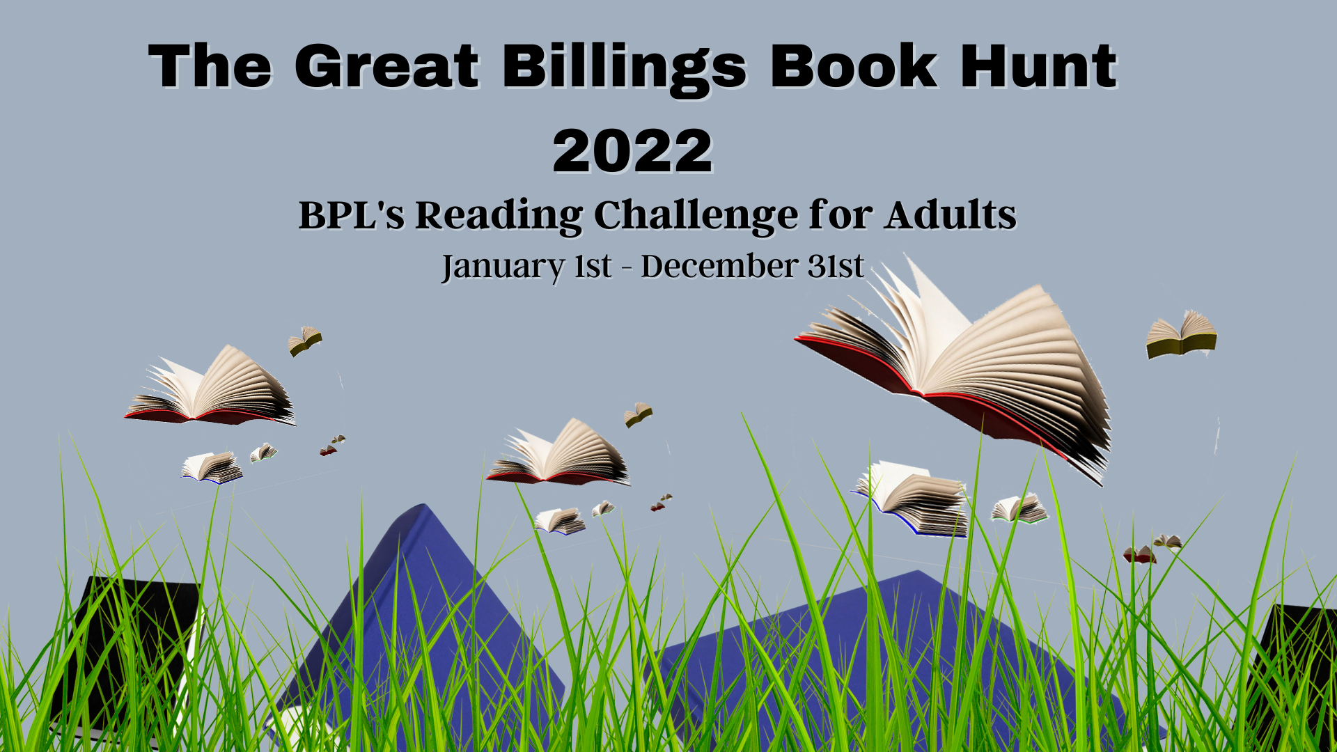 Great Billings Book Hunt banner. 