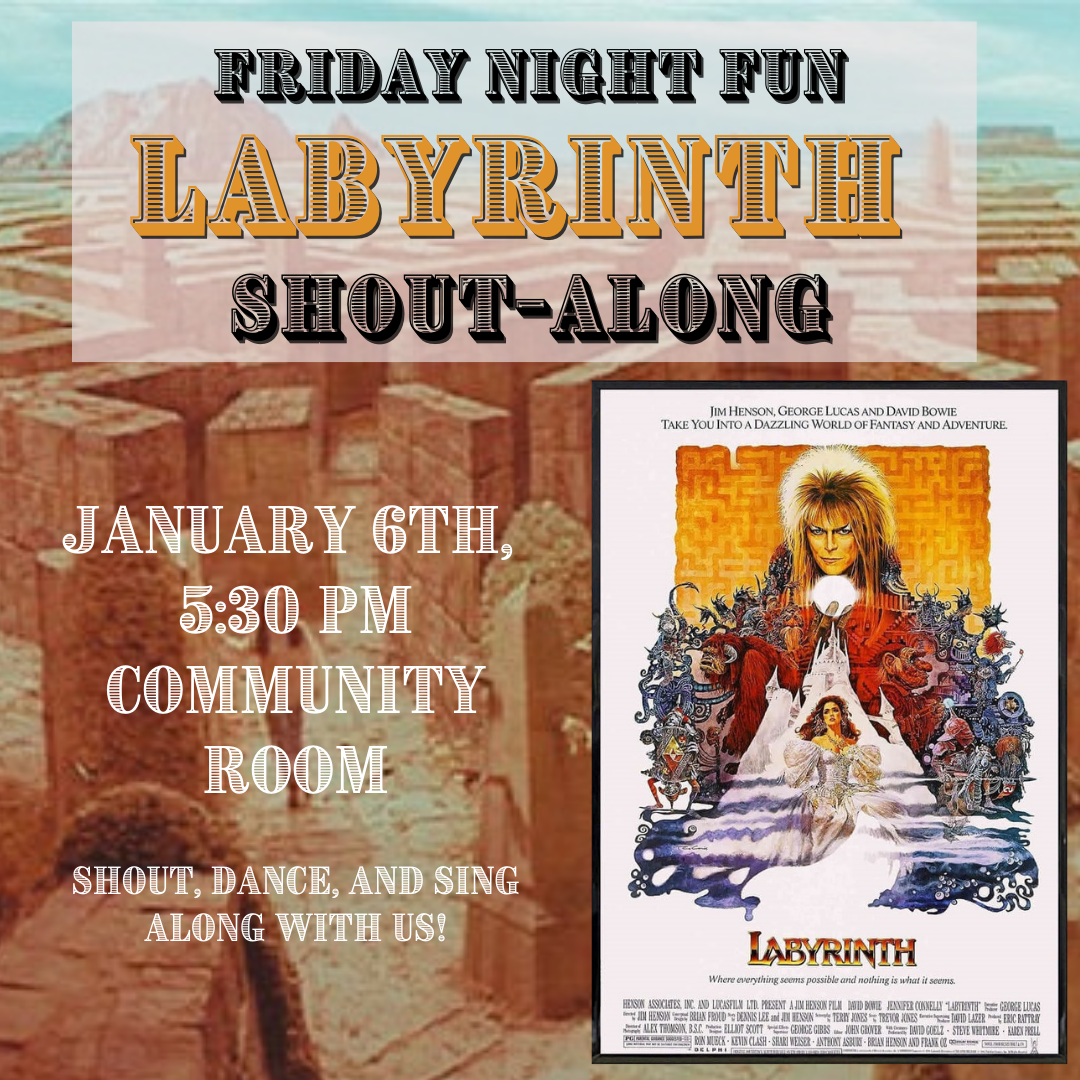 Labyrinth Shout Along image, including the movie poster and still image