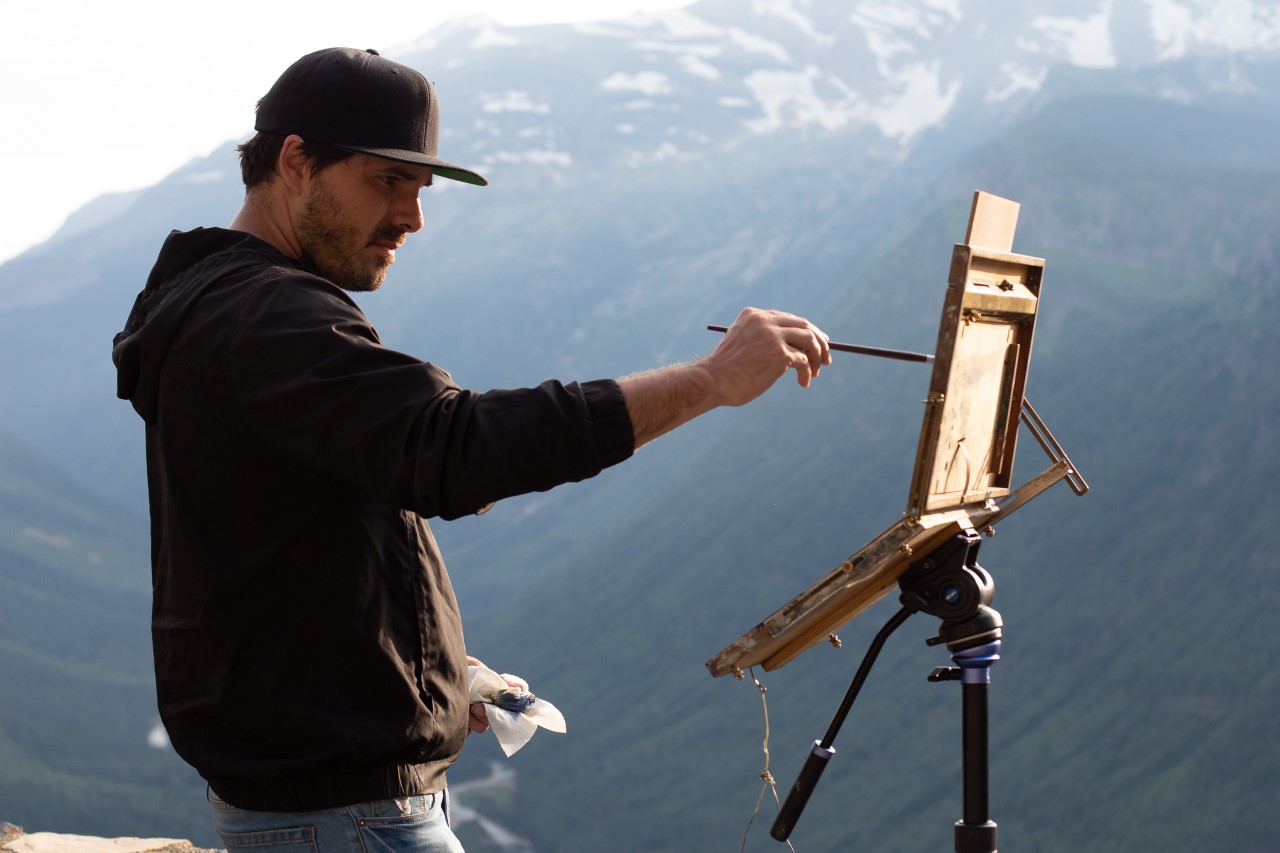 Tyler Murphy paints in Montana