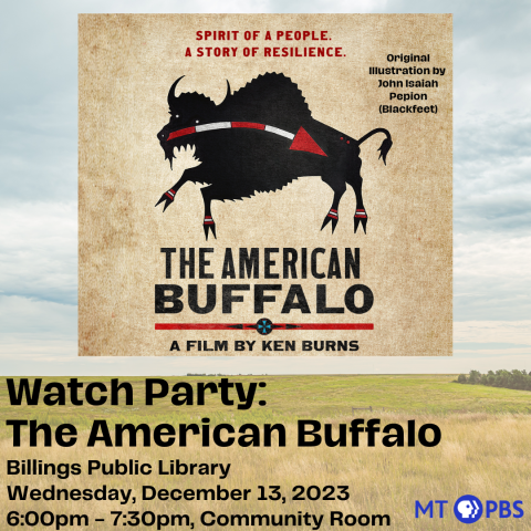 flyer for a watch party of the film, The American Buffalo. 