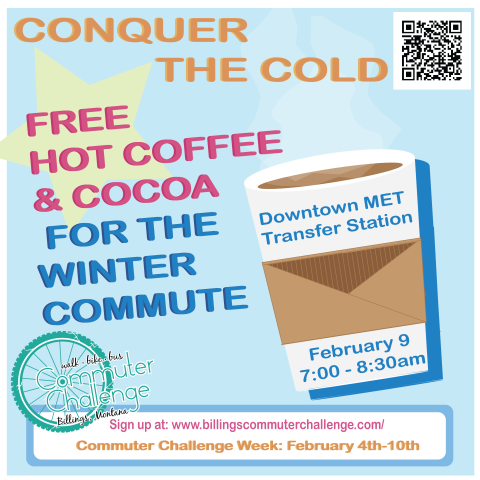 Flyer for the commuter challenge coffee celebration 