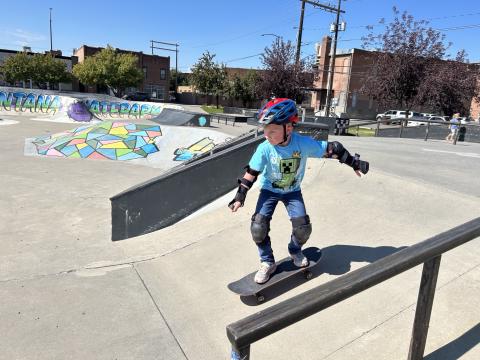 An image of a skateboarder at the Billings Skatepark 