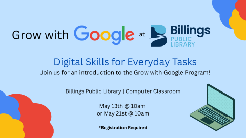 This image states the course title, Digital Skills for Everyday Tasks, and provides registration information. 