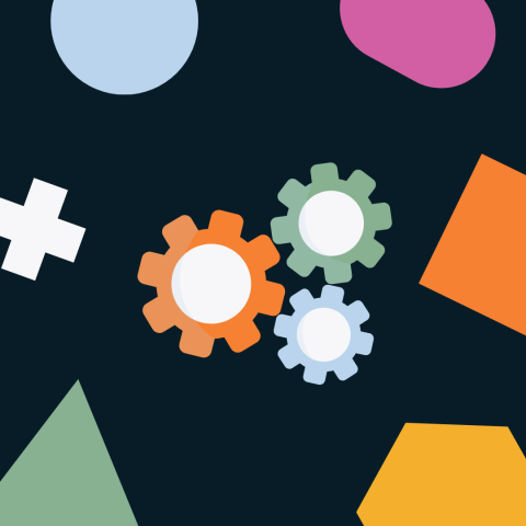 An image of geometric shapes and gears 