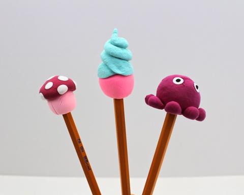 air dry clay pencil toppers