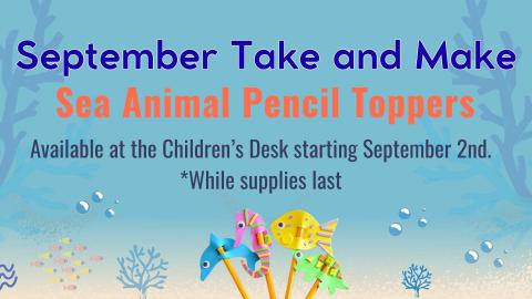 September Take and Make Sea Animal Pencil Toppers