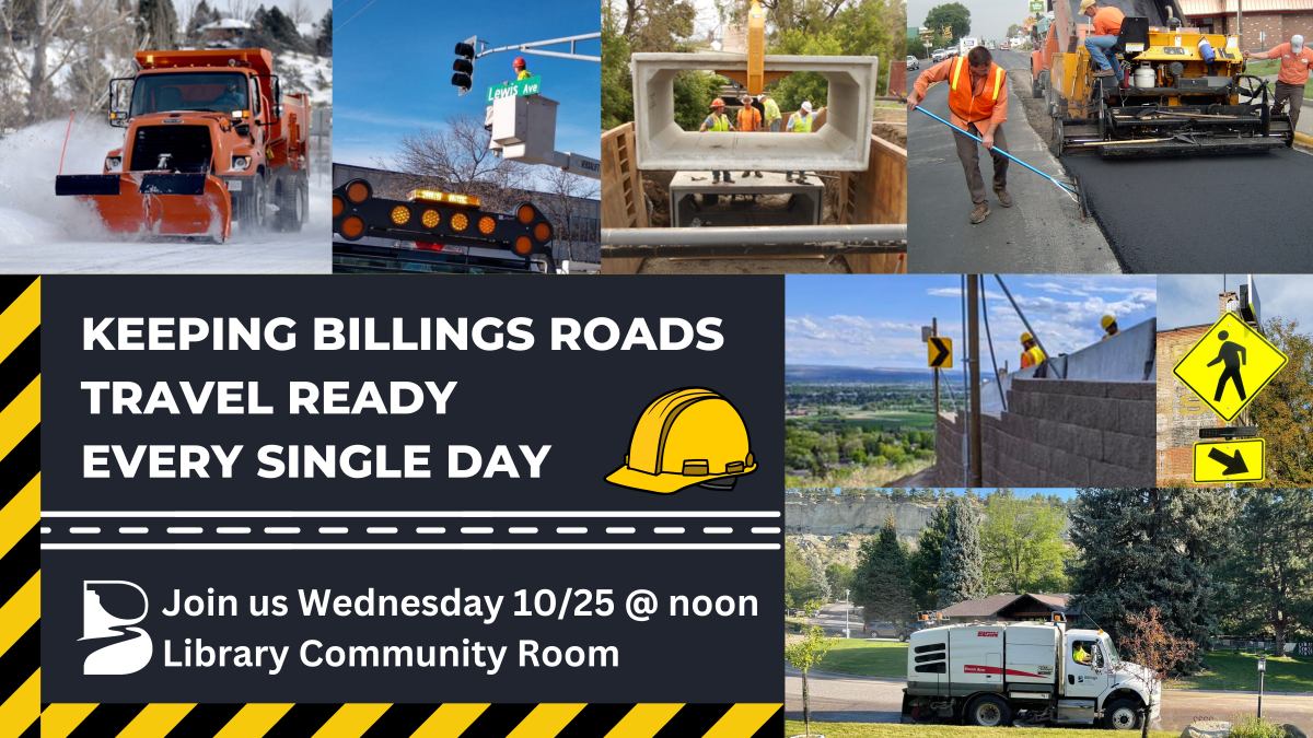 Informational flyer for the upcoming presentation by the City of Billings Public Works department 