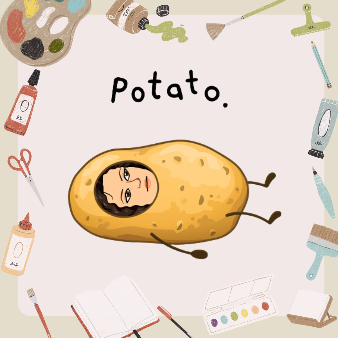 An image of a cartoon potato 