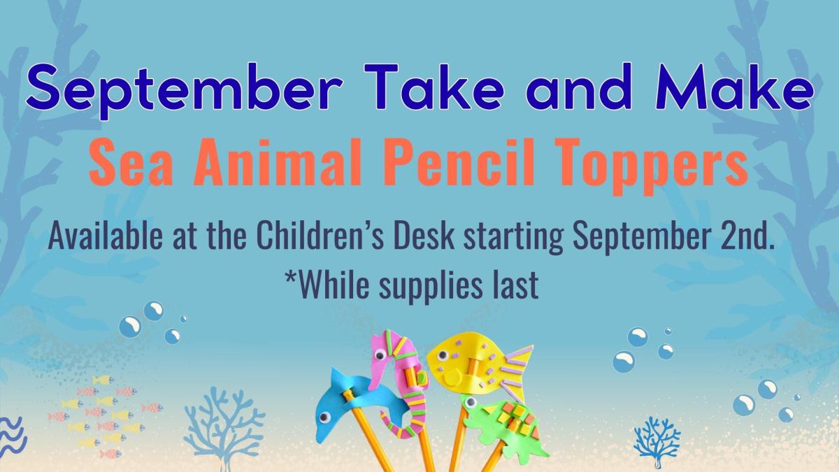 September Take and Make Sea Animal Pencil Toppers